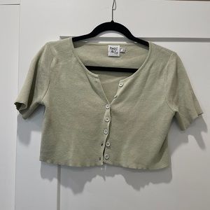 Green Crop Sweater